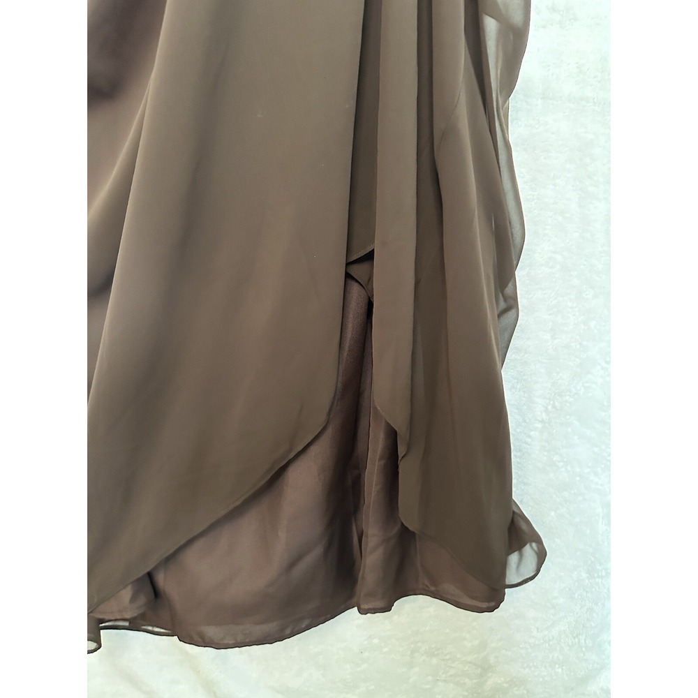 Bari Jay Dress Womans Size 8 Gown  Formal Brown‎ High Waist Halter Flowy EUC - Picture 11 of 16